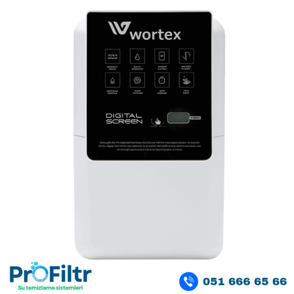 Wortex 6 Mərhələli 80 GPD Revers Osmos Su Təmizləyici – Digital Screen Model