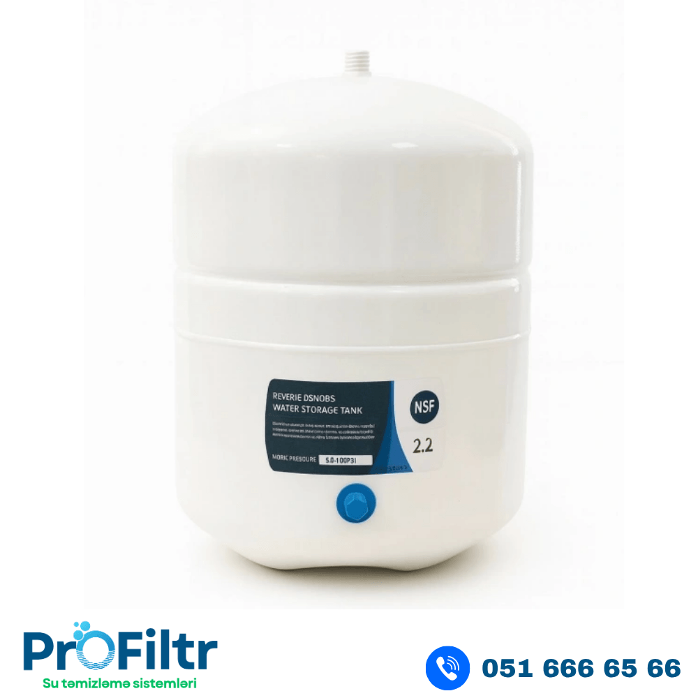 2.2 galon (8 litr) metal su filter çəni – Ev tipi Revers Osmos sistemi üçün