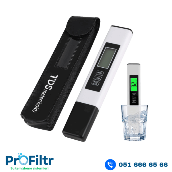 TDS Su Test Cihazı (Qara-Ağ Korpus, ppm Ölçən)