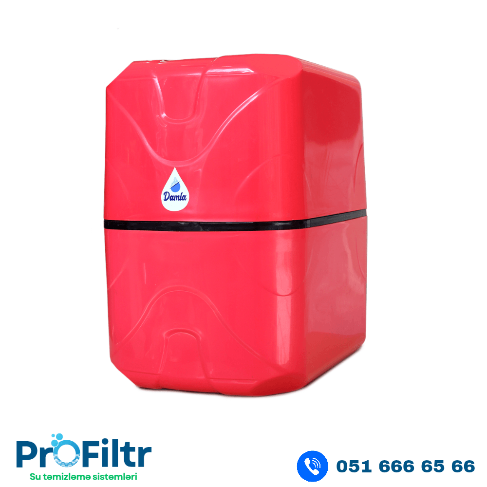 Herbawater 6 mərhələli pH+ Nasoslu RO Su Filtri – 2.2 galon metal çən, Türkiyə istehsalı